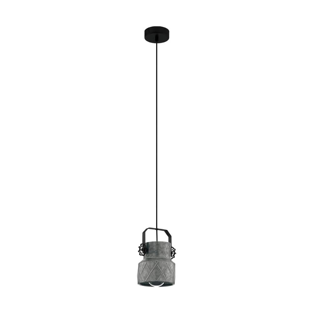 Eglo 39854 Подвес HIlCOTT, 1х40W (E27), 145, H1100, сталь, черный/сталь, оцинкованный