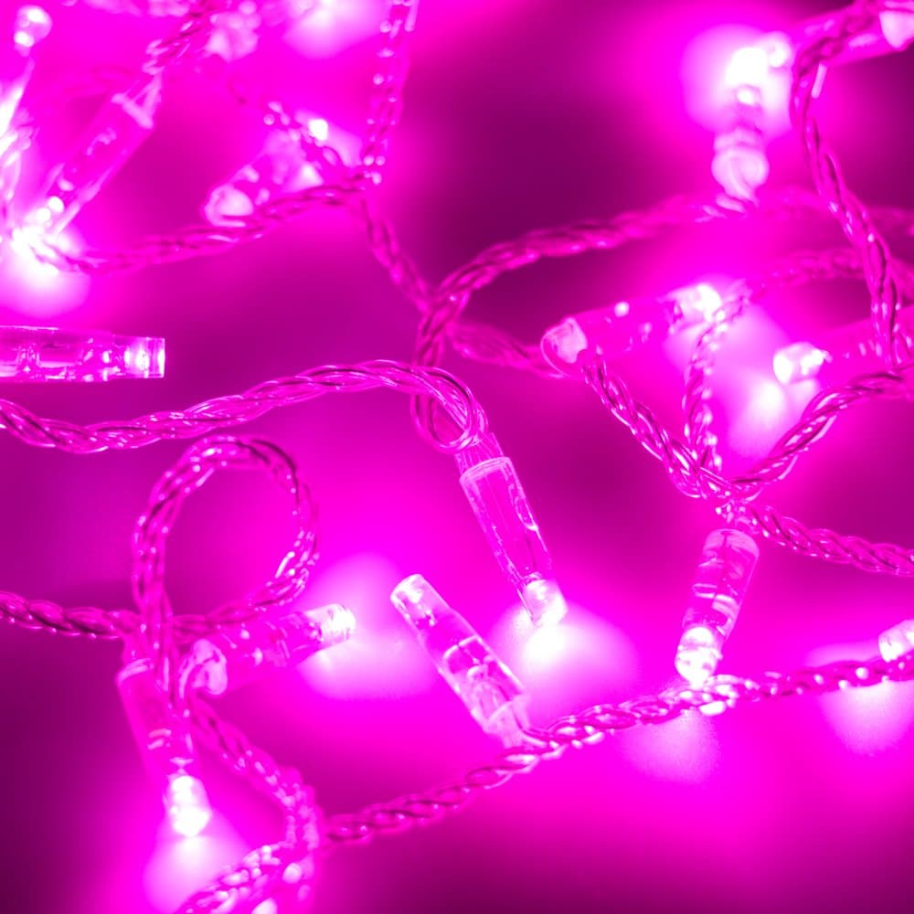 Arlight Светодиодная гирлянда ARD-STRING-CLASSIC-10000-CLEAR-100LED-FLASH PINK (230V, 7W) (Ardecoled, IP65) 025792 — миниатюра 1