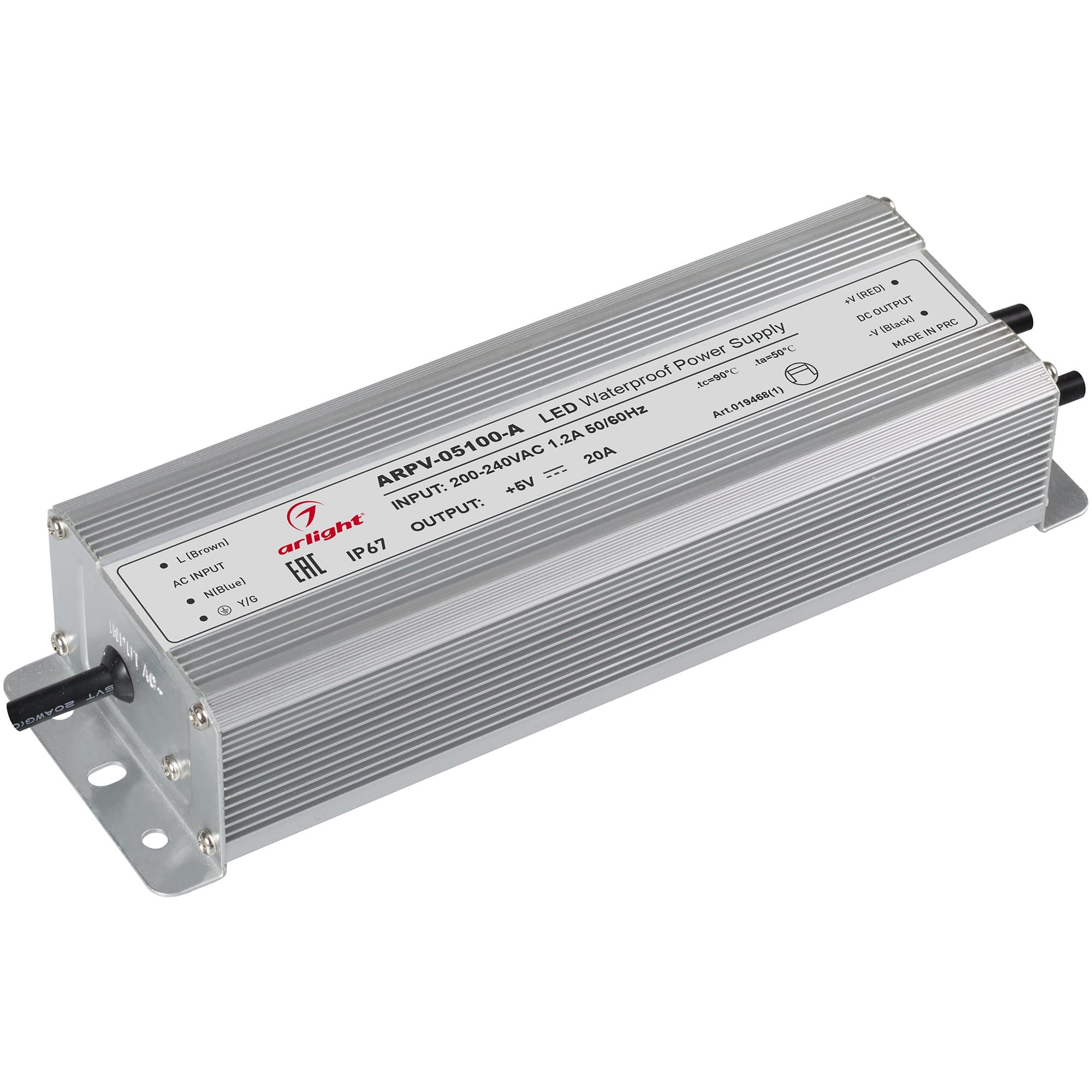 Arlight Блок питания ARPV-05100-A (5V, 20.0A, 100W) (IP67 Металл, 3 года) 019468(1) — миниатюра 1
