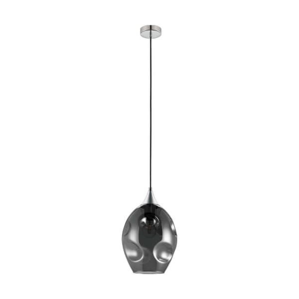 Eglo 39679 Подвес BREGALLA, 1x40W(E27), ?230, H1500, сталь, хром/cтекло с напылением, черный-прозрачный — миниатюра 1
