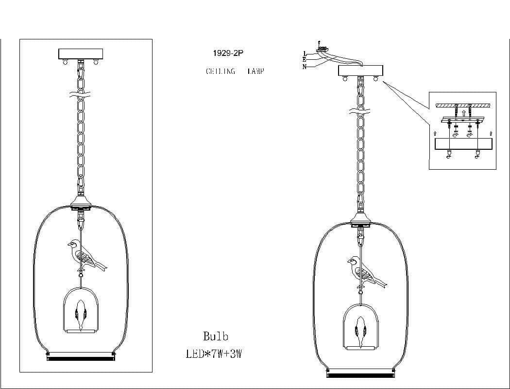 Favourite Chick Белая Люстра 1*LED*12W+1 LED*5W, 3500K-4000K 1929-2P — миниатюра 2