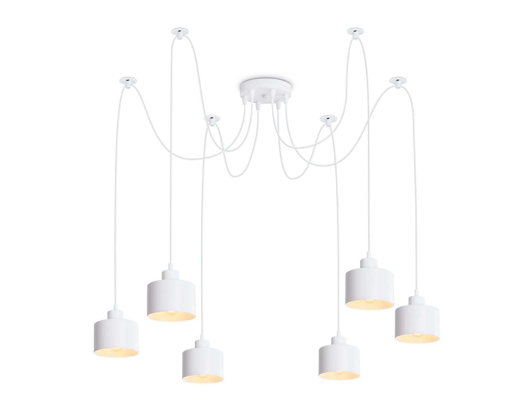 Ambrella Подвесной светильник в стиле лофт TR8131/6 WH белый E27*6 max 40W D700*800 — миниатюра 1