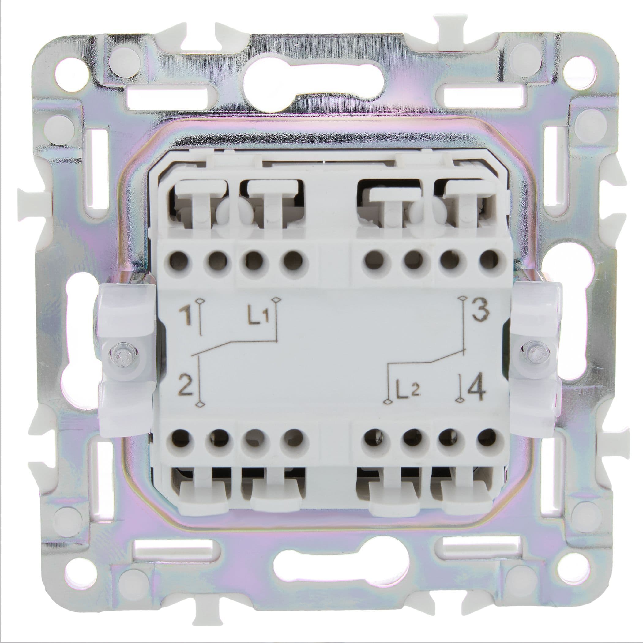 IEK SKANDY Песочный Выключатель 2-клавишный проходной 10А SK-V05Sa — миниатюра 3