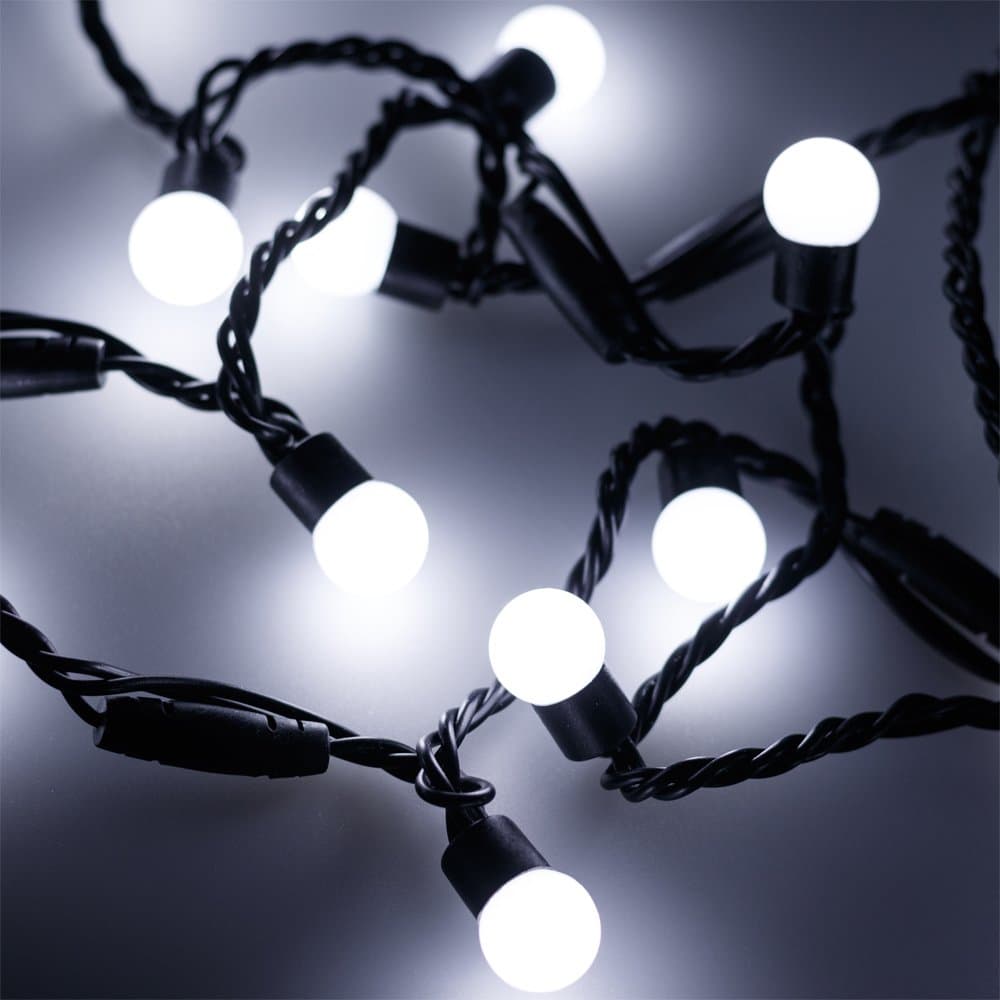 Arlight Светодиодная гирлянда ARD-BALL-CLASSIC-D17.5-20000-BLACK-200LED WHITE (230V, 14W) (Ardecoled, IP65) 025590 — миниатюра 1