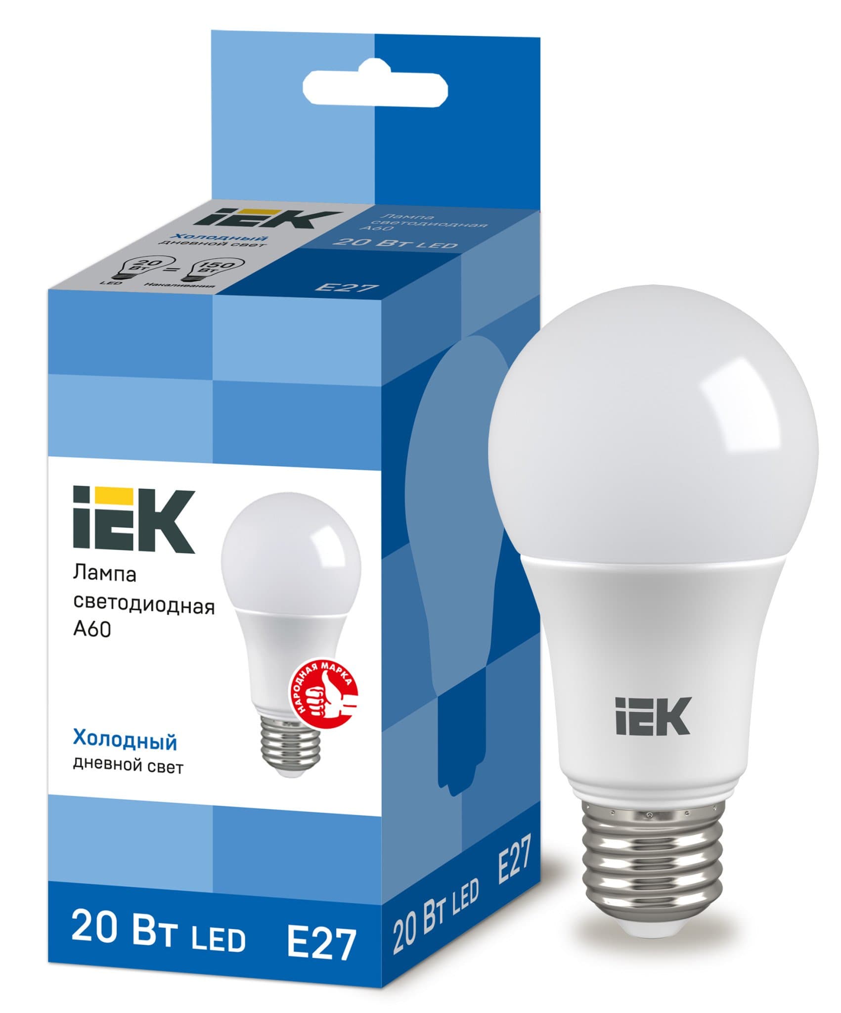 IEK Лампа светодиодная ECO A60 шар 20Вт 230В 6500К E27