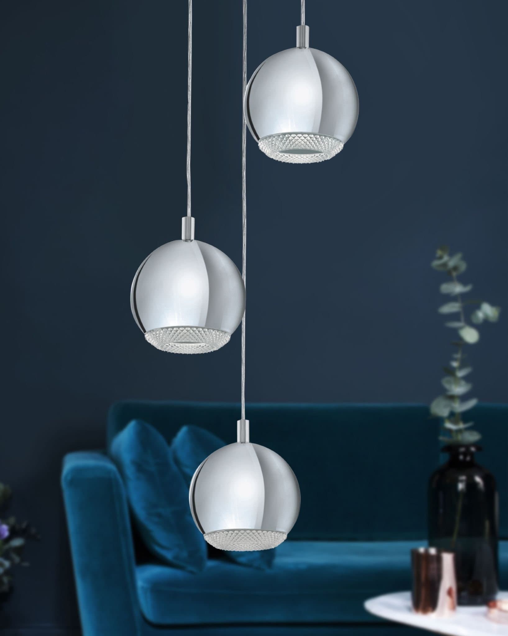 Eglo Cветодиод. подвес CONESSA, 3х3,3W(GU10), ?290, сталь, хром/пластик, прозрачный 95913 — миниатюра 2