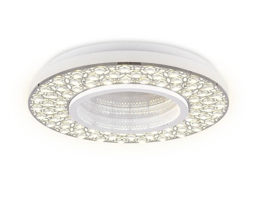 Ambrella Потолочный светодиодный светильник с пультом FA9448 WH/CH белый/хром 102W D500*85 (ПДУ РАДИО 2.4) — миниатюра 2