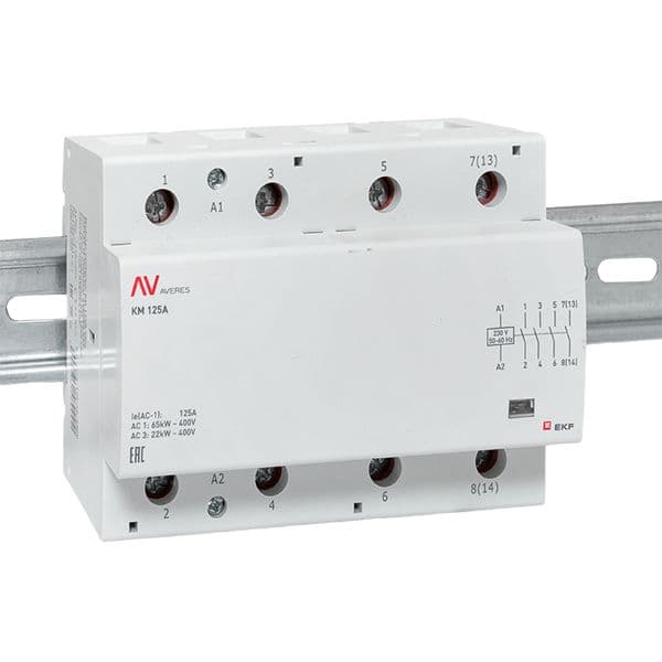 EKF Контактор модульный КМ 125А 4NO 230В АС (6 мод.) AVERES — миниатюра 2