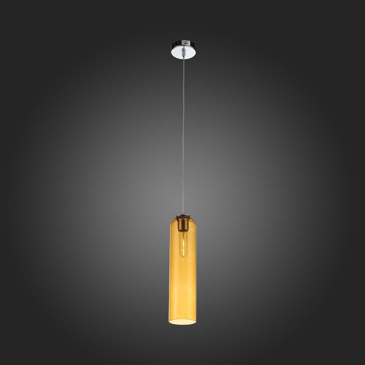 ST Luce Callana Хром/Янтарный Светильник подвесной  E27 1*60W SL1145.193.01 — миниатюра 3