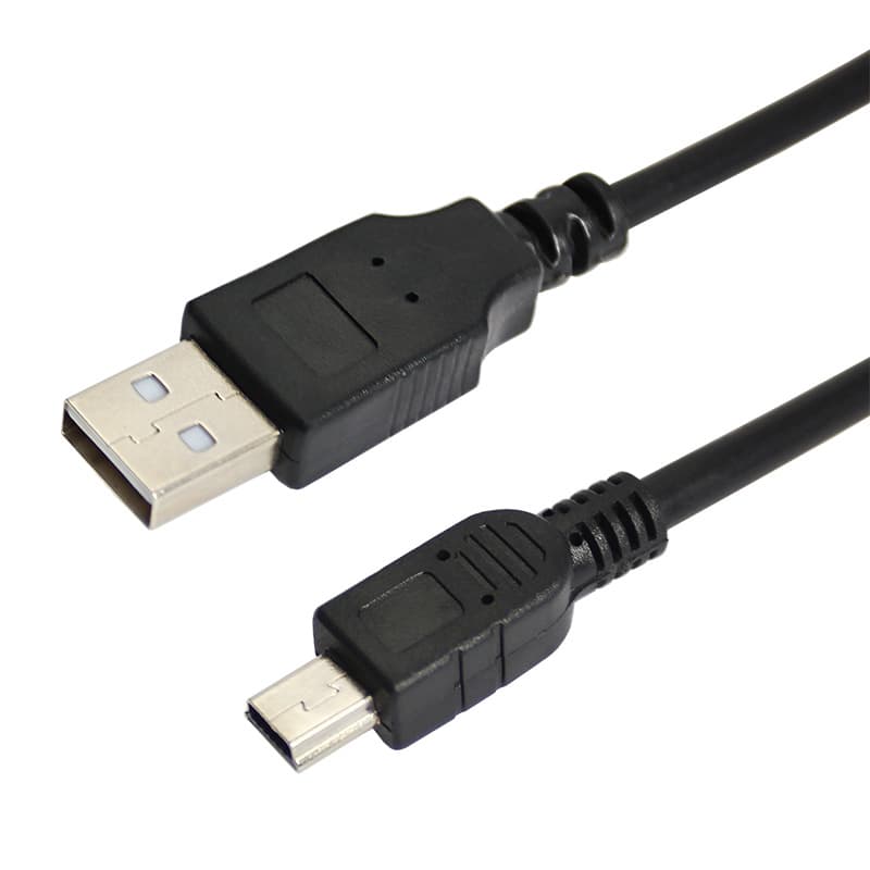 Шнур mini USB (male) - USB-A (male) 0.2M черный Rexant 18-1131-2 — миниатюра 1