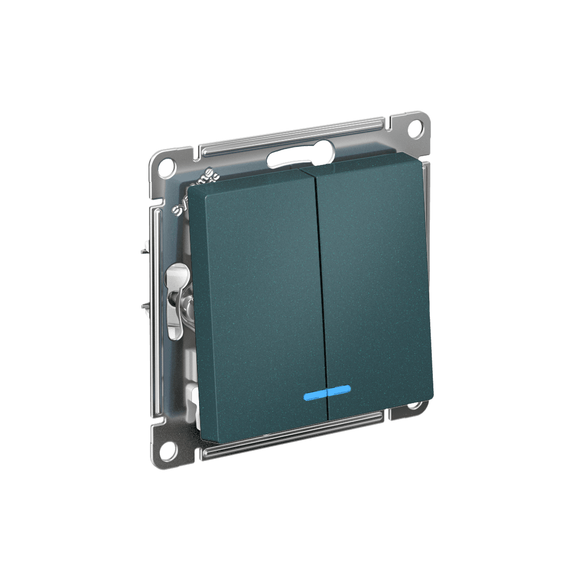 Systeme Electric AtlasDesign Изумруд Выключатель 2-клавишный с подсвет.,сх.5а, 10АХ,мех., быстрозажим. клем.