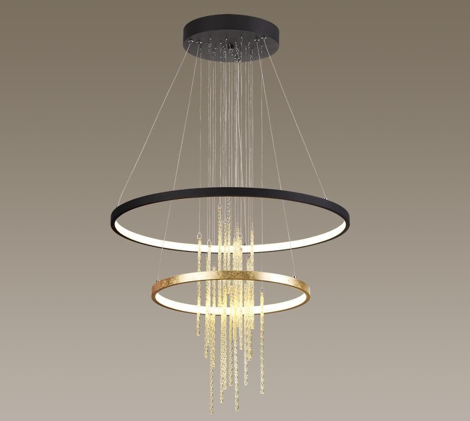 Odeon Light 3901/63L ODL20 23 золотистый/стекло/металл Подвесной светильник LED 4000K 63W 220V MONICA — миниатюра 4
