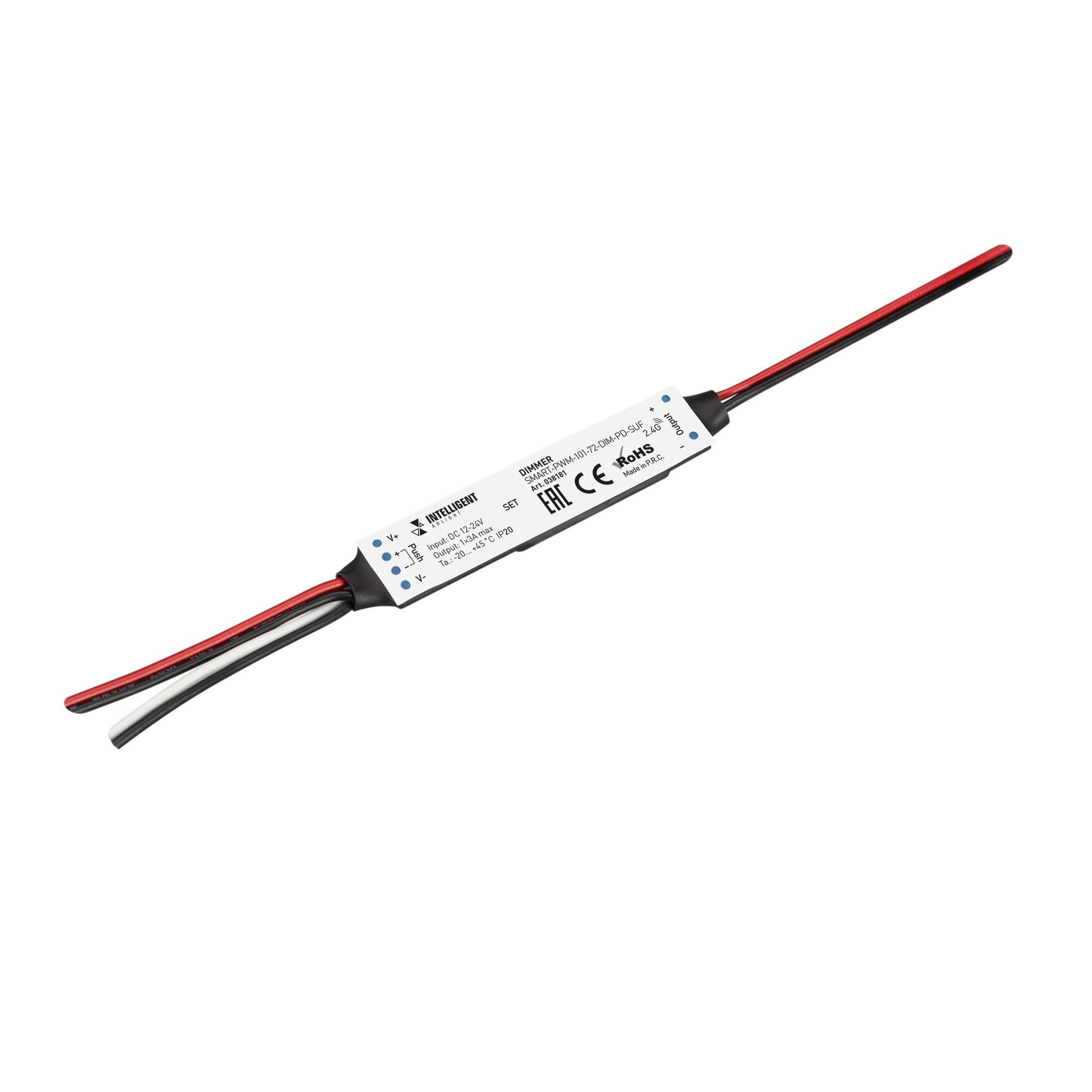 Arlight INTELLIGENT ARLIGHT Диммер SMART-PWM-101-72-DIM-PD-SUF (12-24V, 1x3A, SS, 2.4G) (IARL, Пластик) 038181