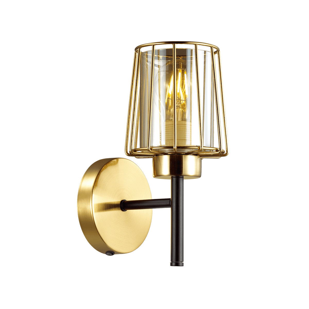 Odeon Light 4656/1W ODL20 567 золотой/черный/янтарный Бра с выкл. E27 60W 220V DOGANA — миниатюра 2