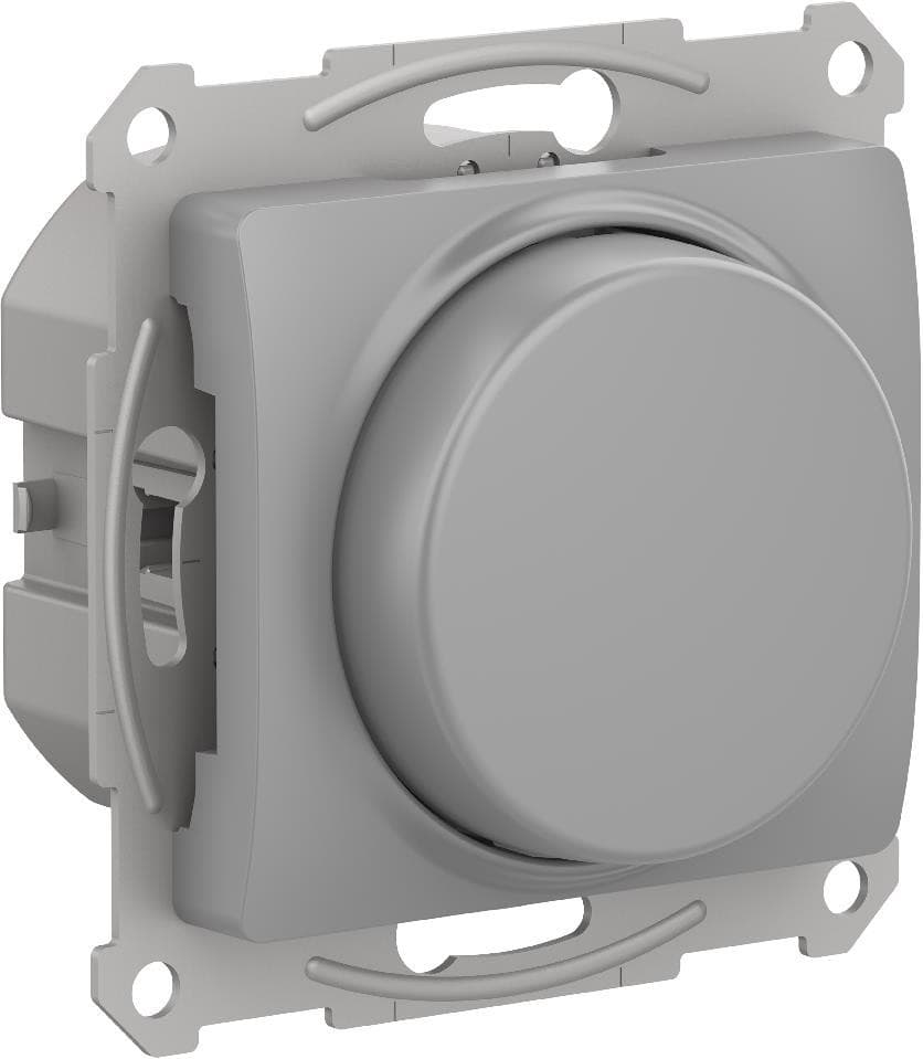 Systeme Electric Glossa Алюминий Светорегулятор (диммер) повор-нажим, LED, RC, 400Вт, мех.