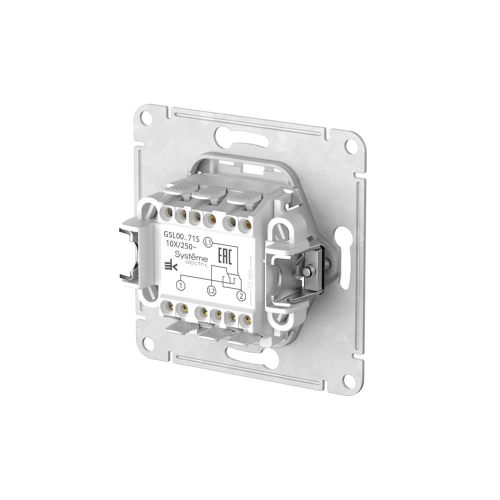 Systeme Electric Glossa Белый Переключатель перекрестный 1-клавишный, сх.7, 10АХ, мех., быстрозажим. клем. — миниатюра 2