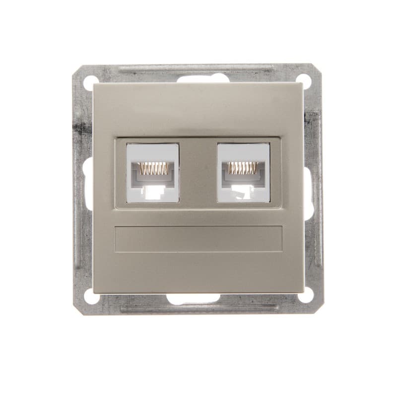 Systeme Electric Wessen 59 Шампань Розетка компьютерная 2-ая RJ45 кат.5e — миниатюра 2