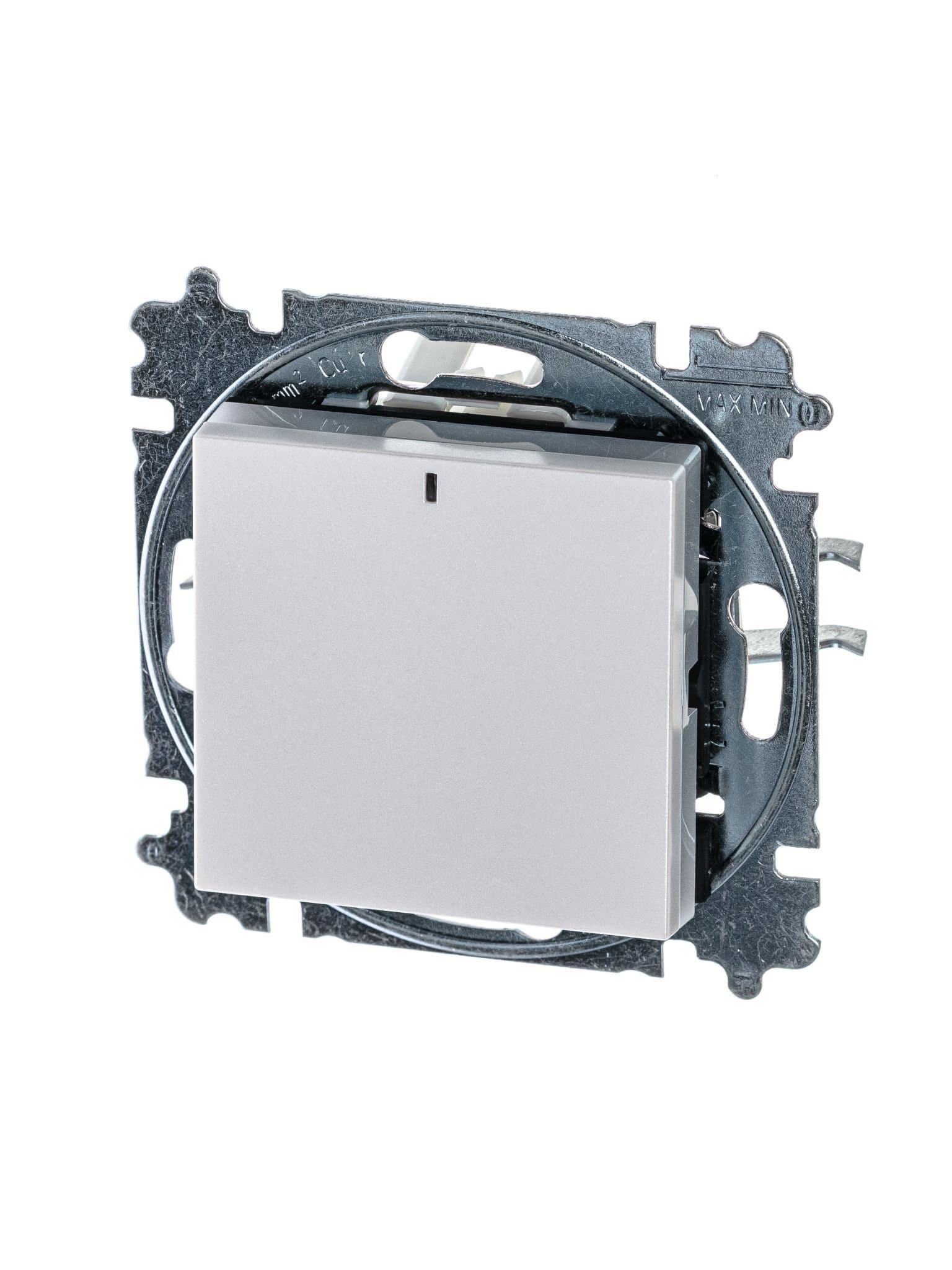 ABB EPJ Levit жемчуг / ледяной Переключатель 1-кл, с ориент, подсветкой 2CHH590646A6068 — миниатюра 2