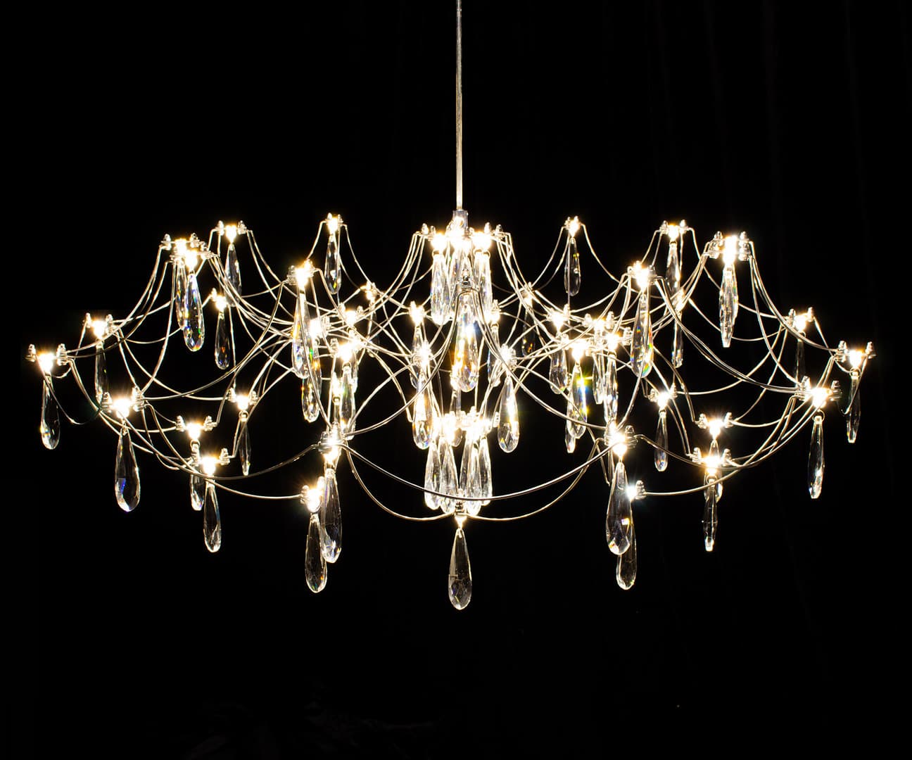 Kink Light 07889-80,02(21) Люстра диммируемая Галанта хром d88 h178 Led 60*0,5W (3000-6000К)