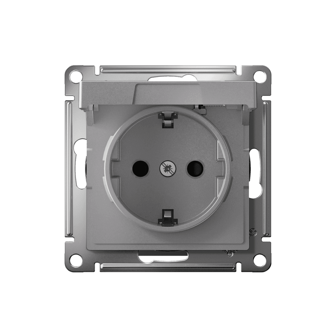 Systeme Electric AtlasDesign Алюминий Розетка с заземл. со шторк. с крышкой, 16А,IP20, мех., быстрозажим. клем. — миниатюра 5