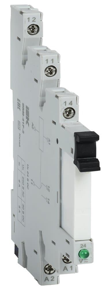 IEK ONI Реле интерфейсное ORM 2 1NO+1NC 24В DC ORM-41F-2 — миниатюра 1