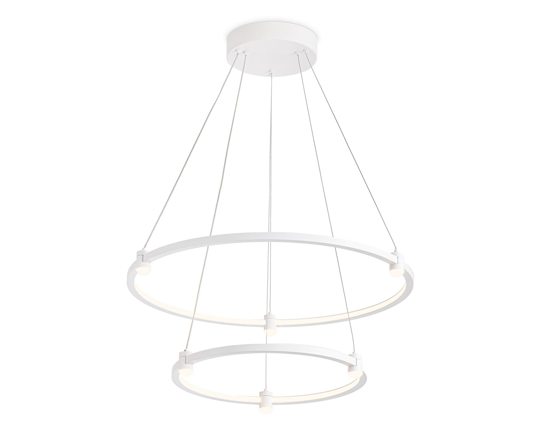 Ambrella Светильник подвесной светодиодный FL5505/2+6 WH белый 45W 3000K/4200K/6400K D600/400*1300 (без ПДУ) — миниатюра 2