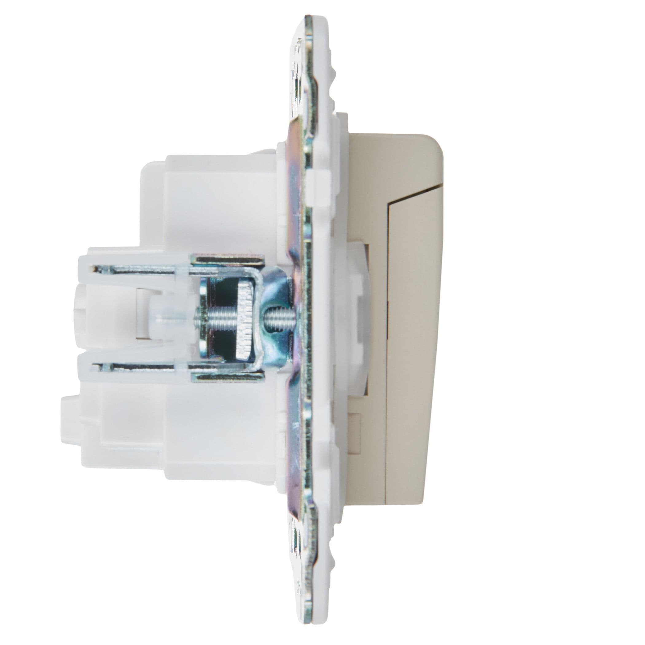 IEK SKANDY Бежевый Розетка с/з с защитными шторками и крышкой 16А IP44 SK-R11B — миниатюра 4