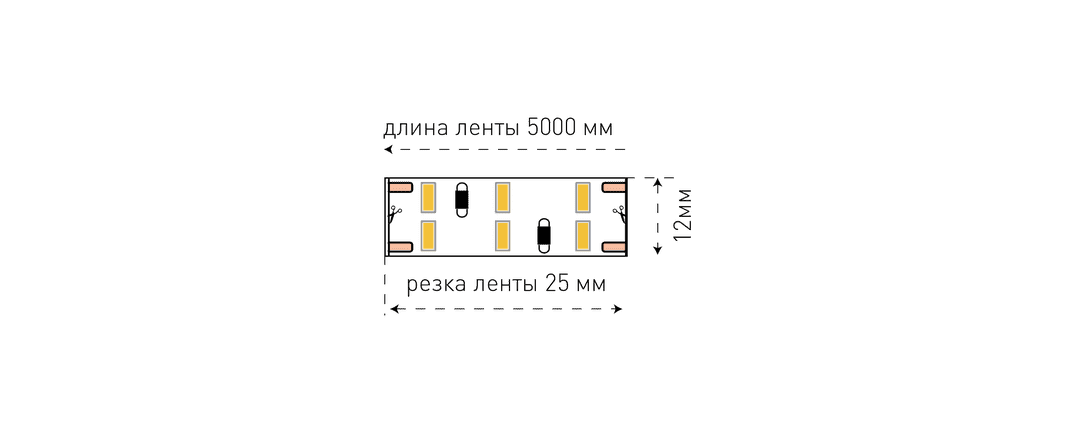 SWG Лента светодиодная стандарт SMD 3014, 240 LED/м, 24 Вт/м, 12В , IP20, Цвет: Теплый белый SWG4240x2-12-24-WW