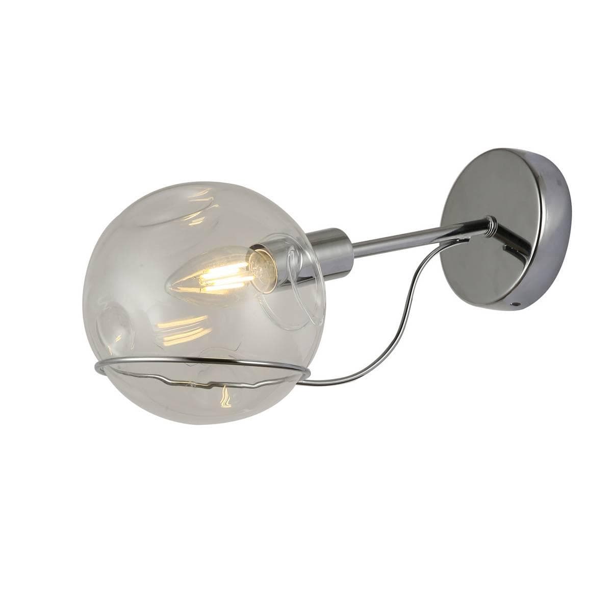 Evoluce SLE102501-01 Светильник настенный Хром/Прозрачный E14 1*40W — миниатюра 1