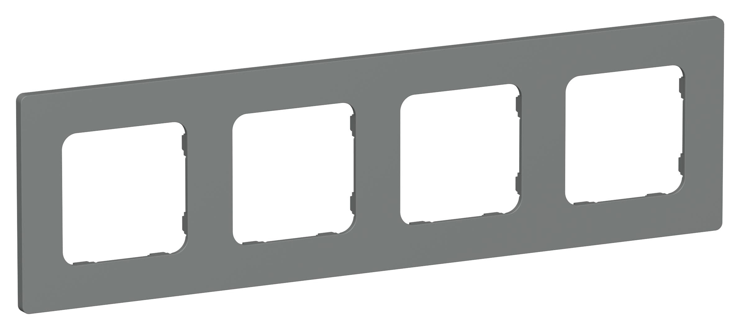 IEK FLITE Classic Мокрый асфальт Рамка 4-местная