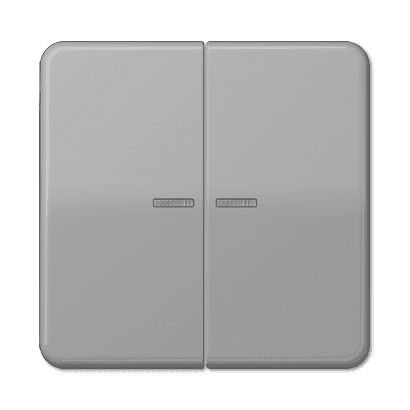 JUNG Клавиша для KNX кнопки, 2 группы с окошком дюропласт серый CD102KO5GR
