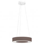 Eglo 39994 Подвесной потолочный светильник (люстра) GUAMARE, LED 34W, 3980lm, H1500, Ø530, сталь, матовый никель/текстиль, пластик, капучино, белый