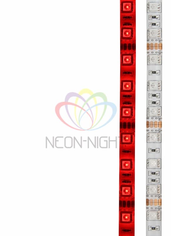 LAMPER LED лента силикон, 10 мм, IP65, SMD 5050, 60 LED/m, 12 V, цвет свечения красный 141-491 — миниатюра 2