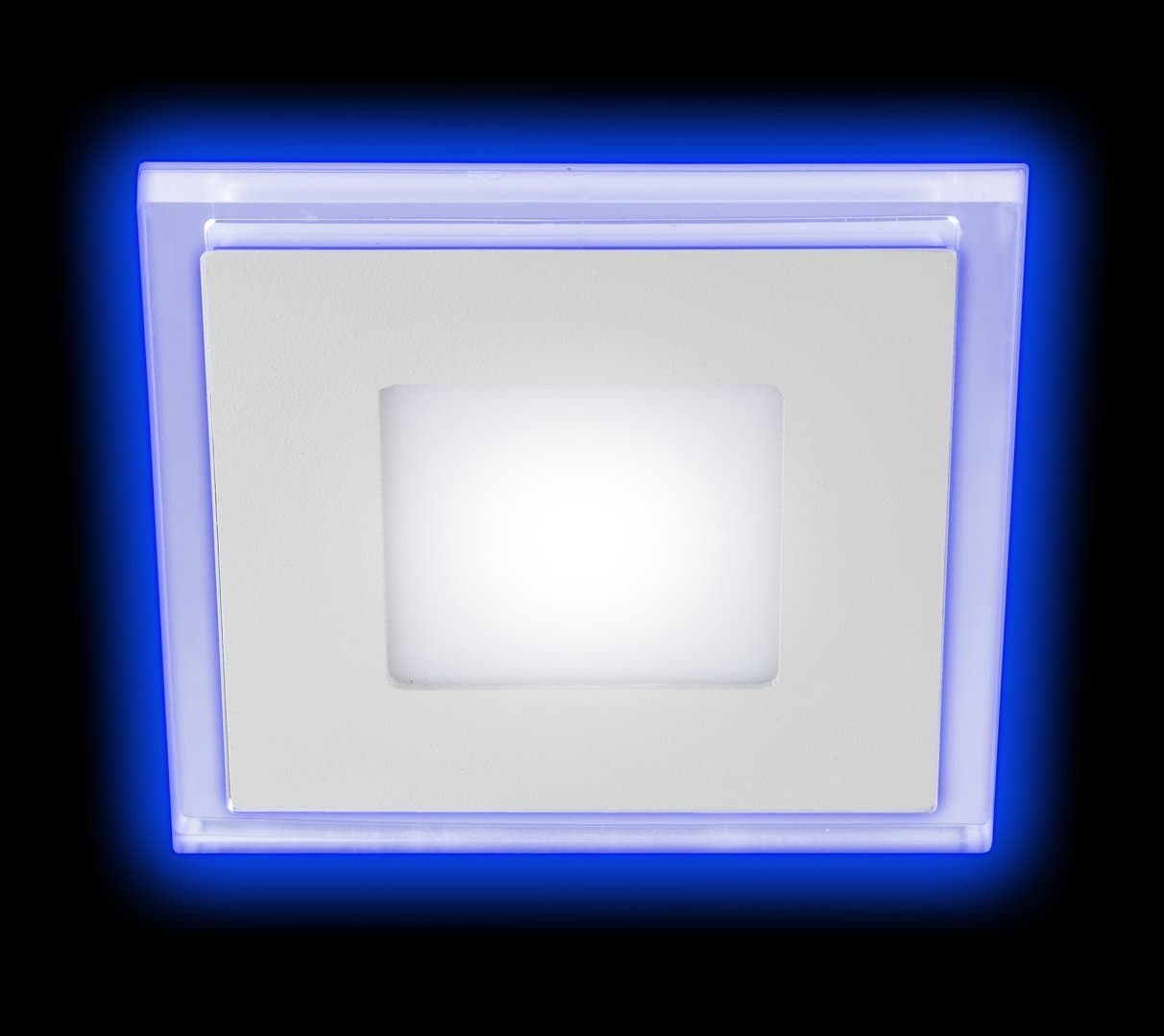 ЭРА LED 4-6 BL Светильник светодиодный квадратный c cиней подсветкой LED 6W 220V 4000K — миниатюра 2
