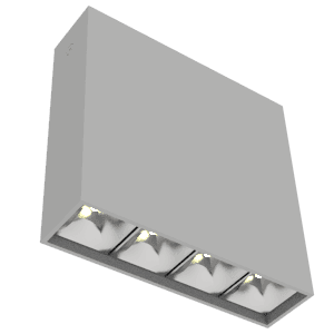 Varton Светодиодный светильник DL-Box Reflect Multi 1x4 накладной 10 Вт 3000 К 150х40х150 мм RAL7045 серый муар 35°x75° DALI V1-R0-70253-20D23-2001030