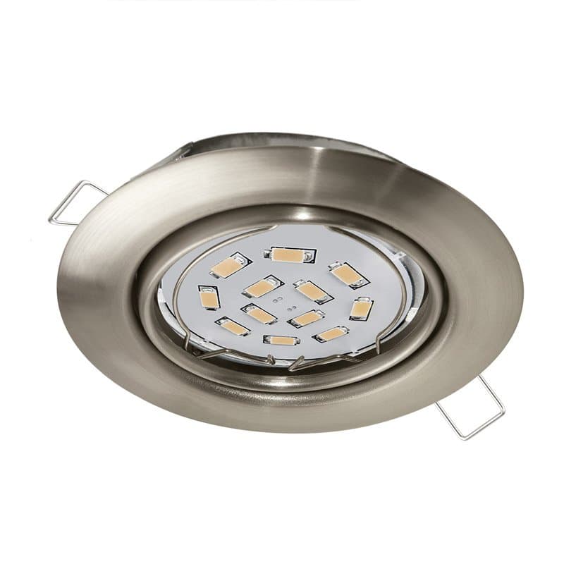 Eglo Светодиодный встраиваемый светильник PENETO, 1x5W (GU10), Ø87, сталь, никель матовый, теплый 94242