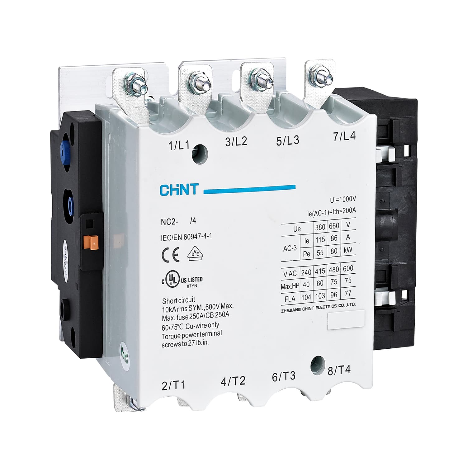 CHINT Контактор NC2-330/4 330А 230В/АС3 50Гц (R)