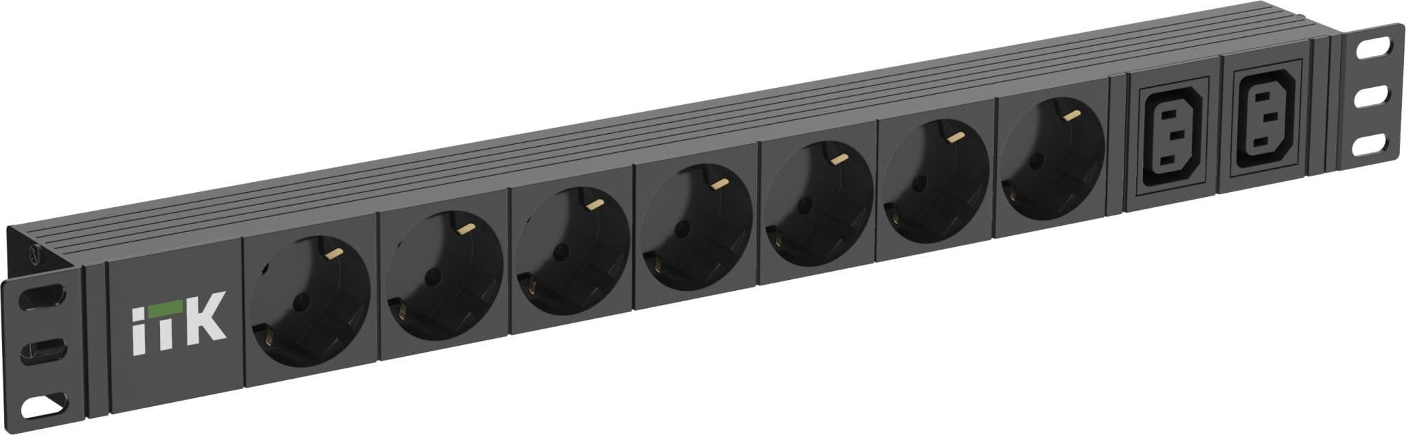 IEK ITK PDU 7 розеток нем. ст. + 2 С13 1U каб. 2м нем. ст. PH22-7D2C131-P