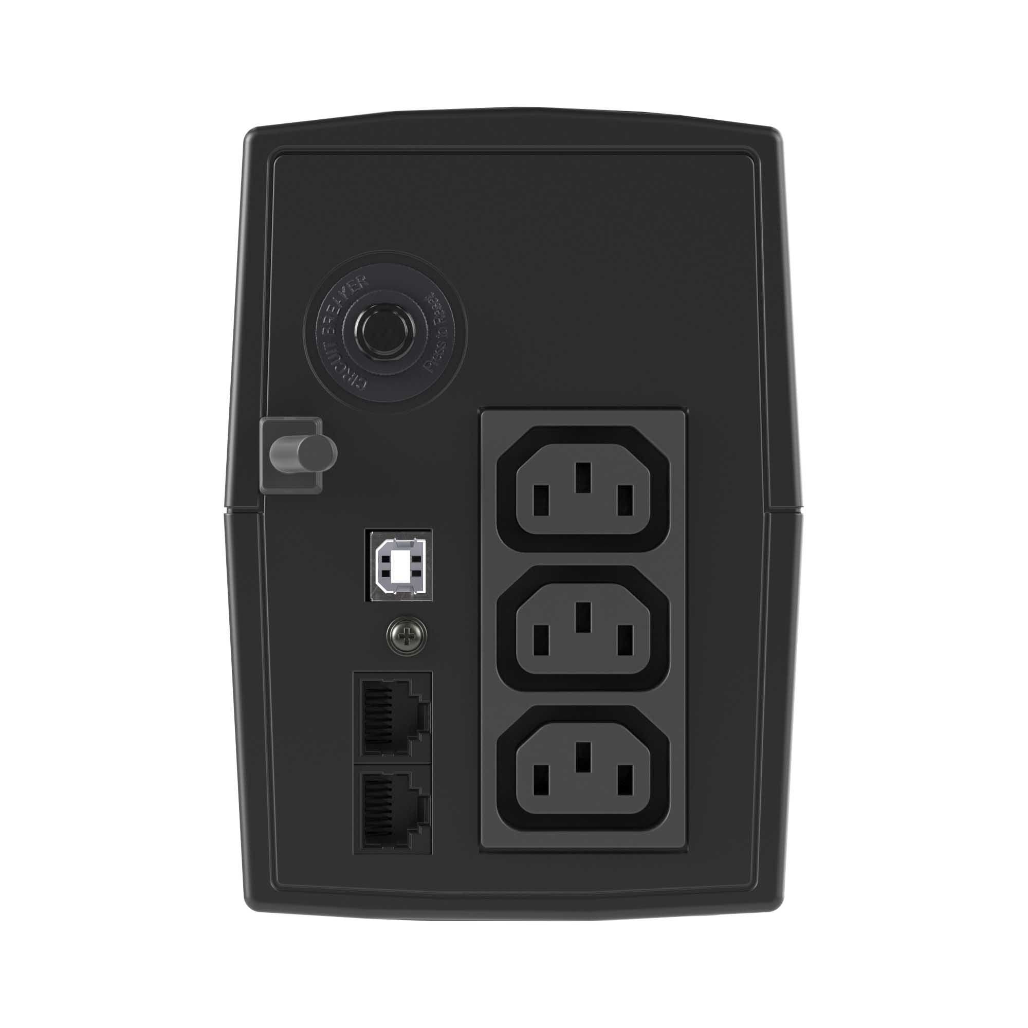 DKC Линейно-интерактивный ИБП ДКС серии Info LCD, 800 ВА/480 Вт, 1/1, 3xIEC C13, USB + RJ45, LCD, 1x8Aч — миниатюра 4