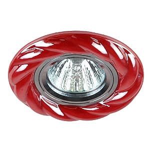 ЭРА DK4 CH/R Светильник декор керамика "косичка" MR16, 12/220 V, хром/красный