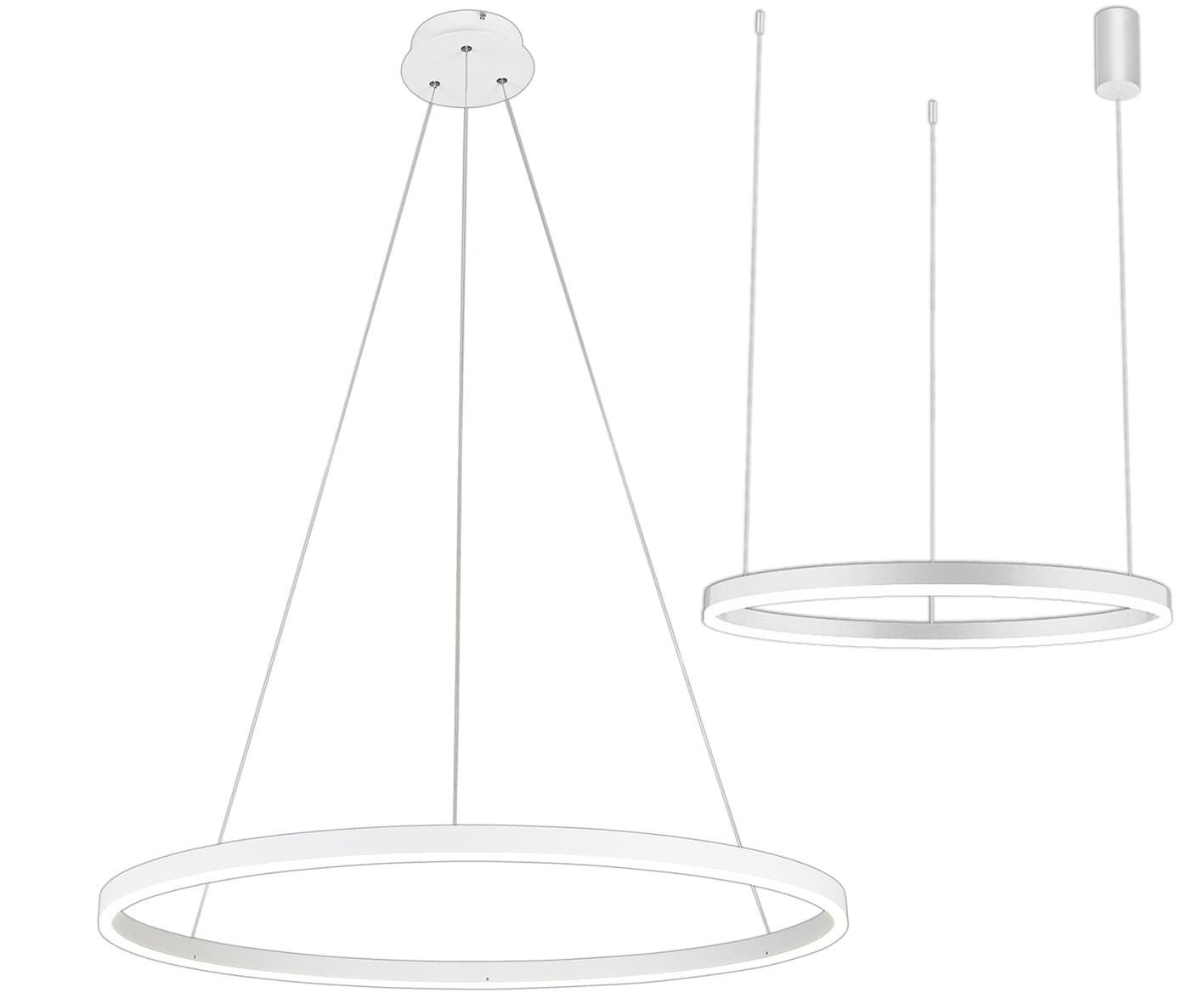 Kink Light 08228,01A(4000K) Подвес Тор белый d100 h150 Led 56W (4000K) 2 вида крепления, диммируемый, с пультом ДУ