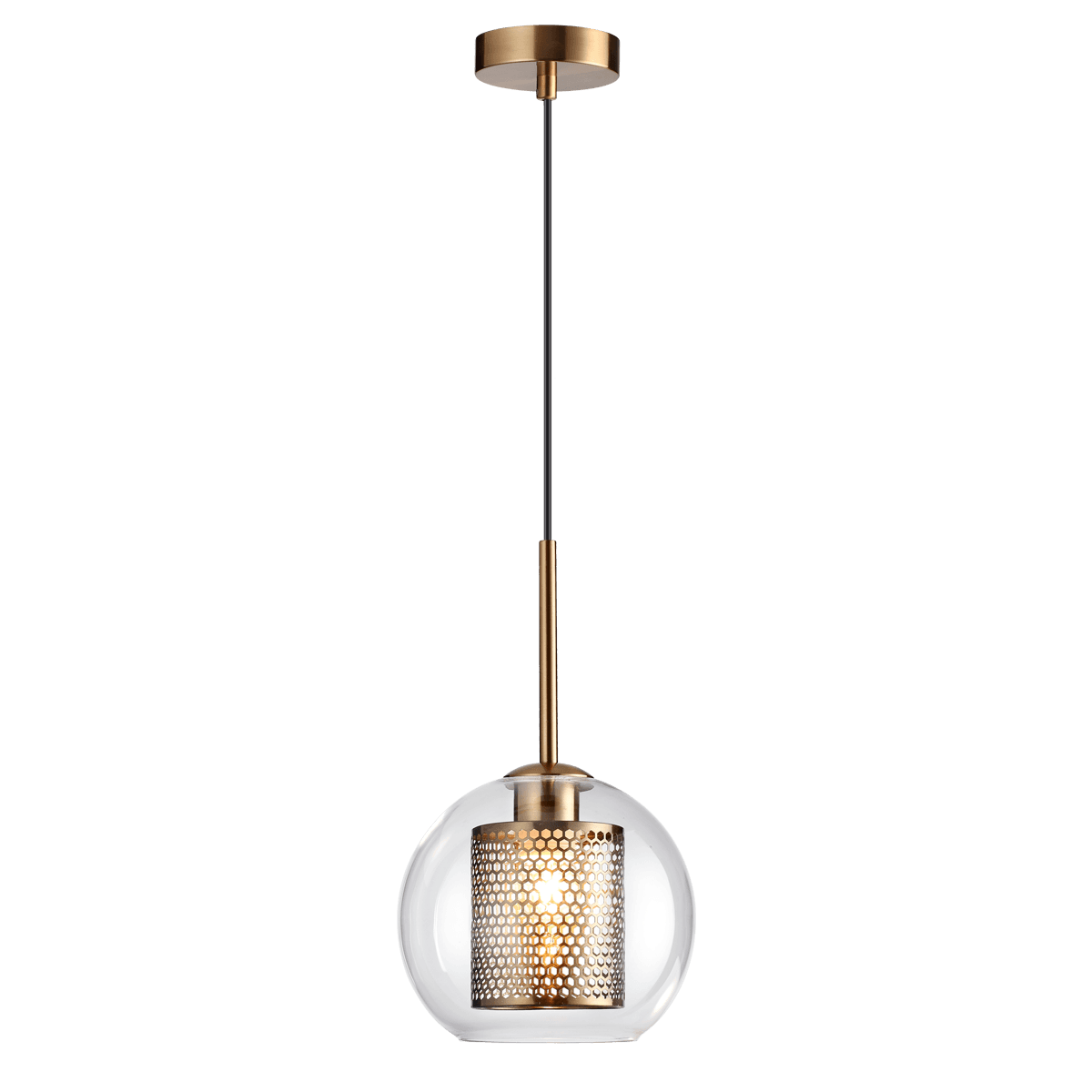 Odeon Light 4939/1 PENDANT ODL22 235 античн.бронза/металл/прозрачный/стекло Подвес E27 1*40W CLOCKY — миниатюра 2
