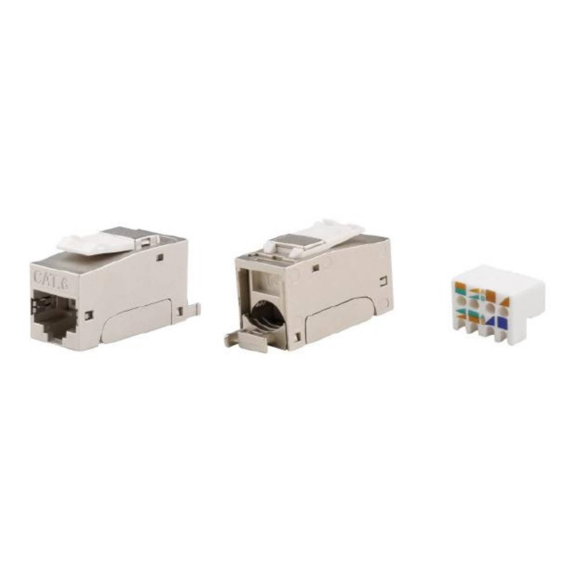 DKC Модуль  Keystone RJ45 CAT6 экранированный, 90 градусов, серебристый(форм-фактор S10)