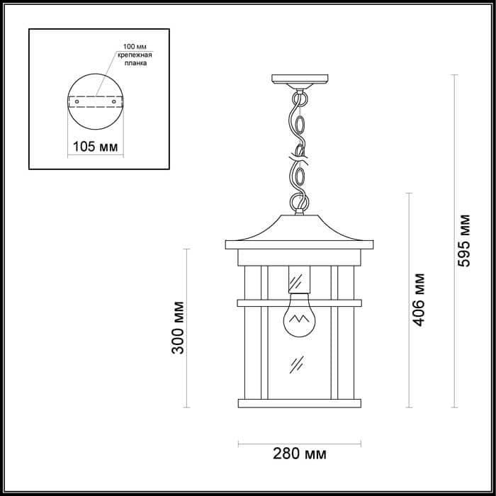 Odeon Light 4044/1 ODL18 719 черный/патина Уличный светильник-подвес IP44 E27 100W 220V VIRTA — миниатюра 3