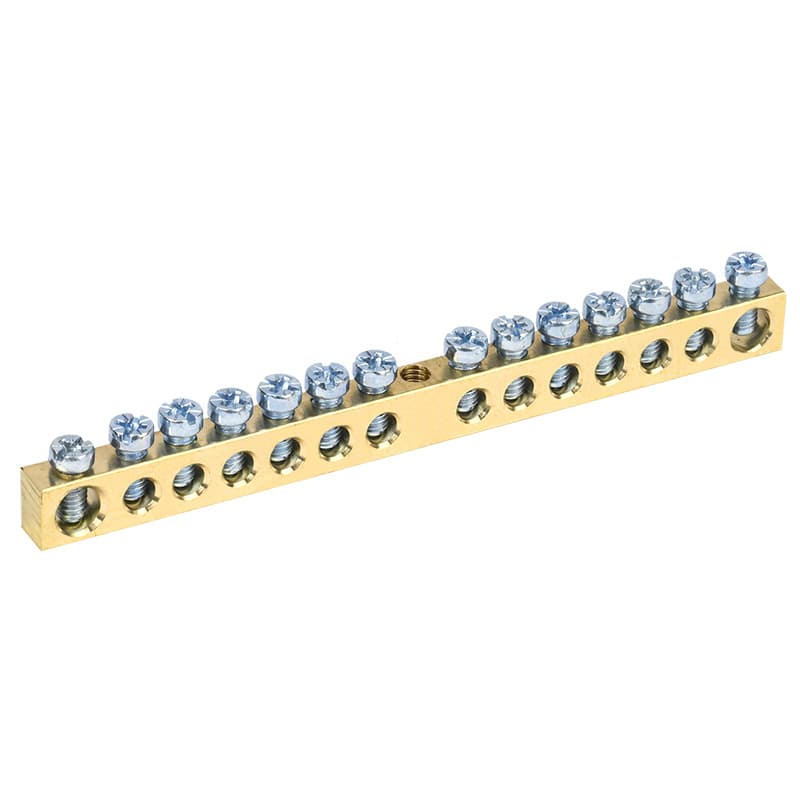Шина PEN «земля-ноль» 6х9 мм 14/1 (14 групп/крепеж по центру) Rexant 11-2361