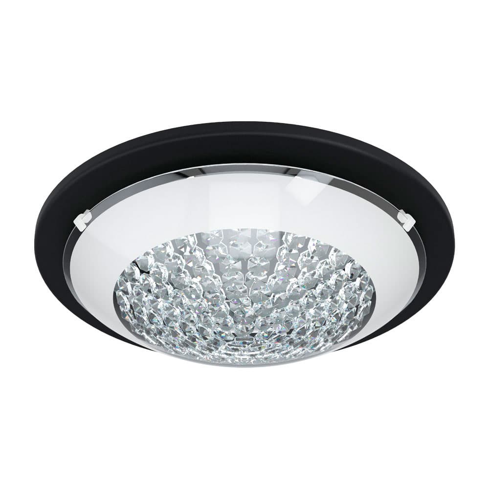 Eglo 99356 Светод. настенно-потолочный светильник ACOLLA 1, 11W (LED), Ø290, H85, сталь, черный/стекло с