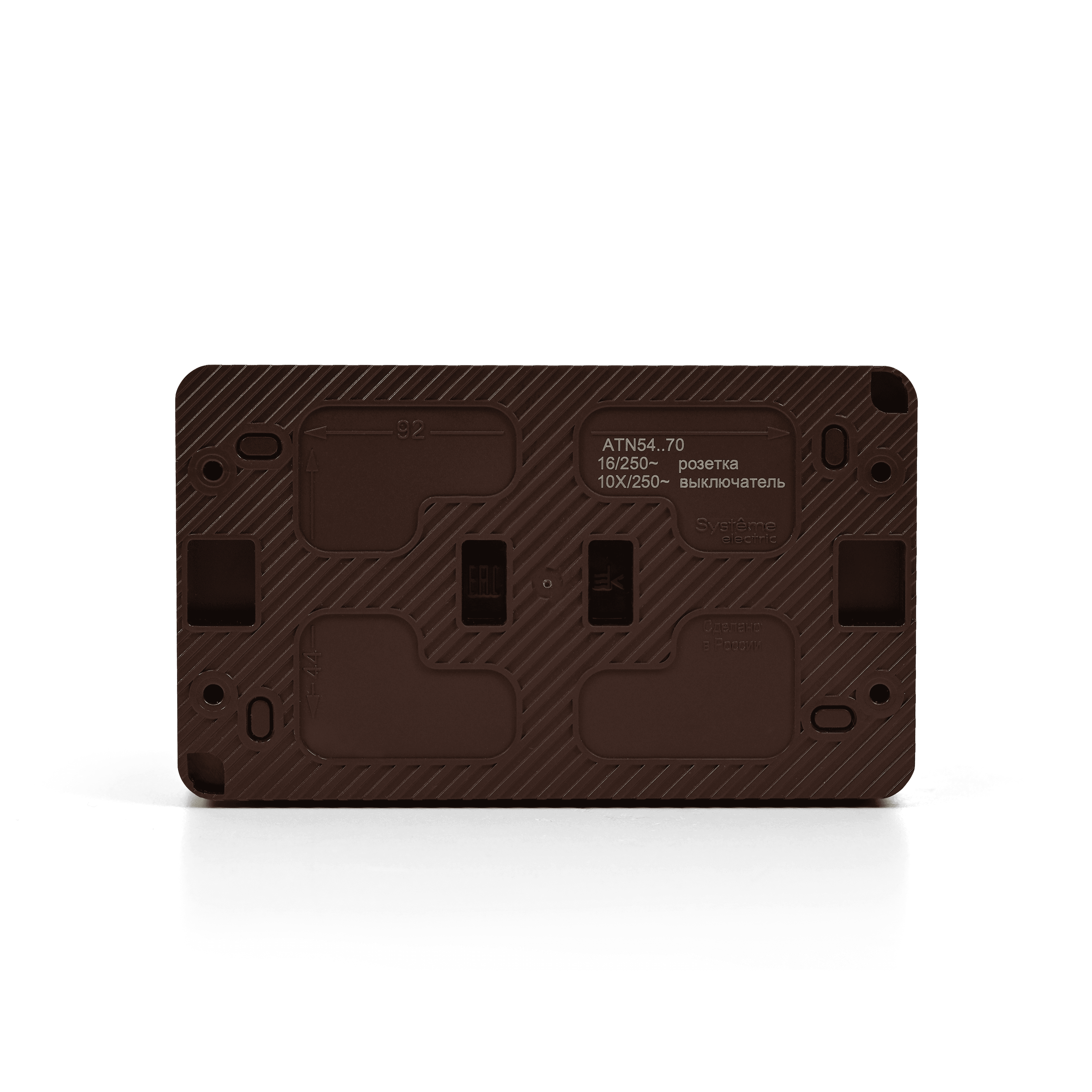 Systeme Electric AtlasDesign Profi54 Наруж Коричневый Блок: Роз. з/к со шт. 16А, Выкл. 1-клав.10А — миниатюра 6