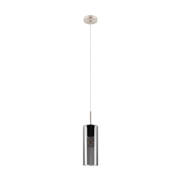 Eglo 98694 Подвес SELVINO, 1X15W(E27), сталь, никель матовое/стекло с напылением, черный прозрачный — миниатюра 1