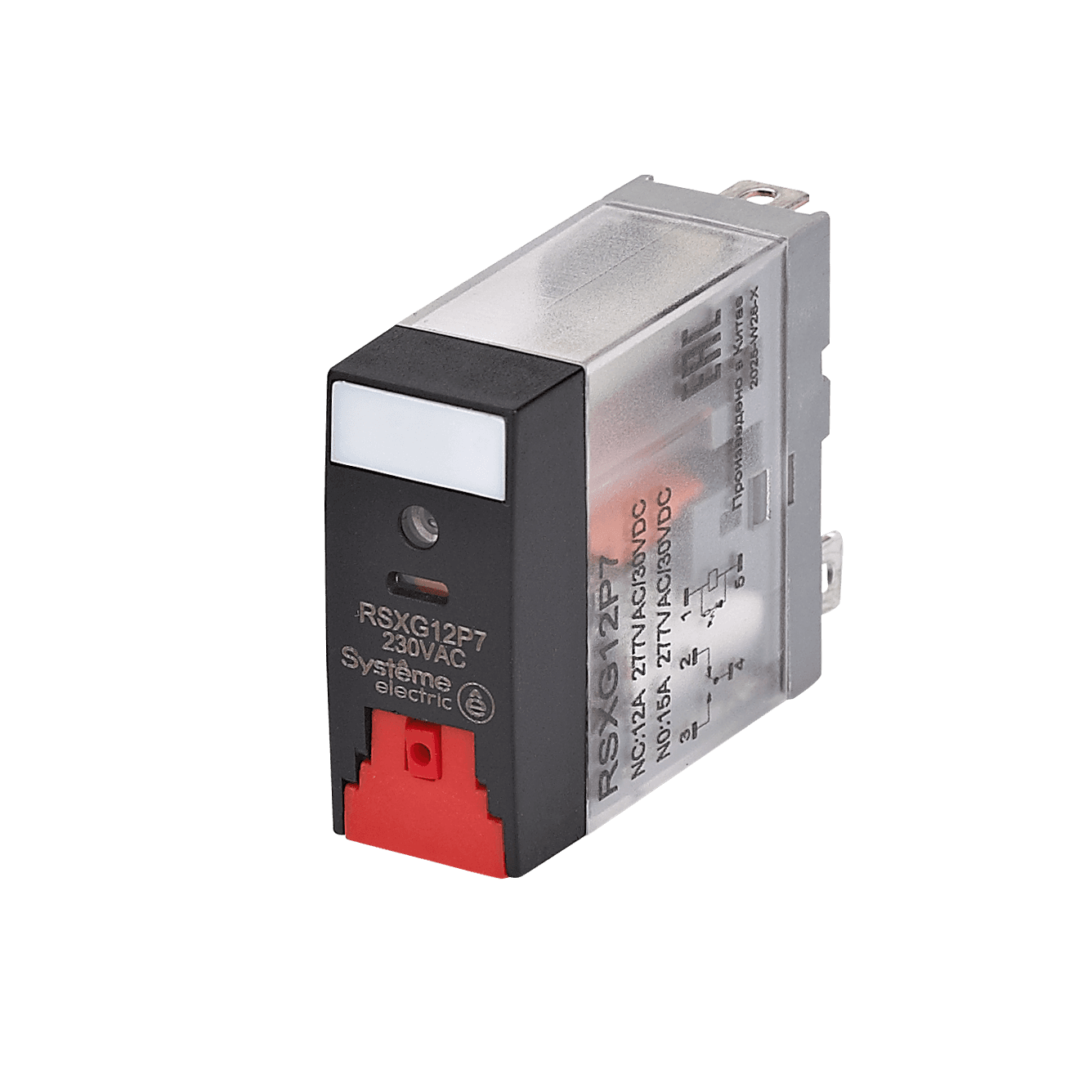 Systeme Electric Реле 12A 1CO 230VAC тест кнопка LED