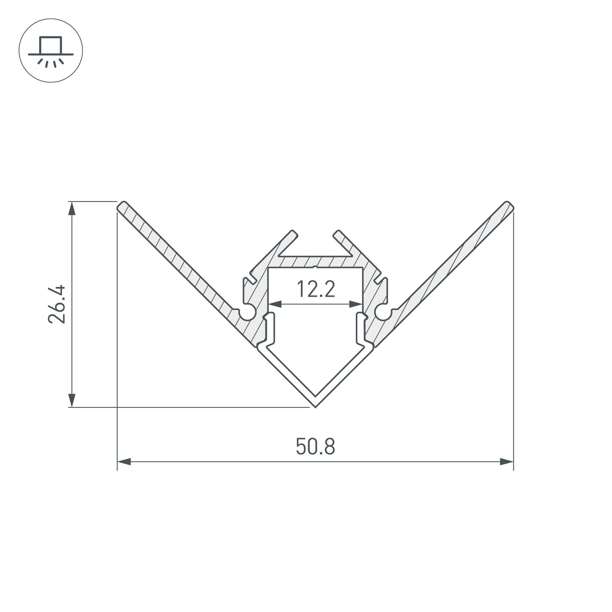Arlight Профиль ARH-DECORE-S12-EXT-F-2000 ANOD внешний (Алюминий) 023897 — миниатюра 3